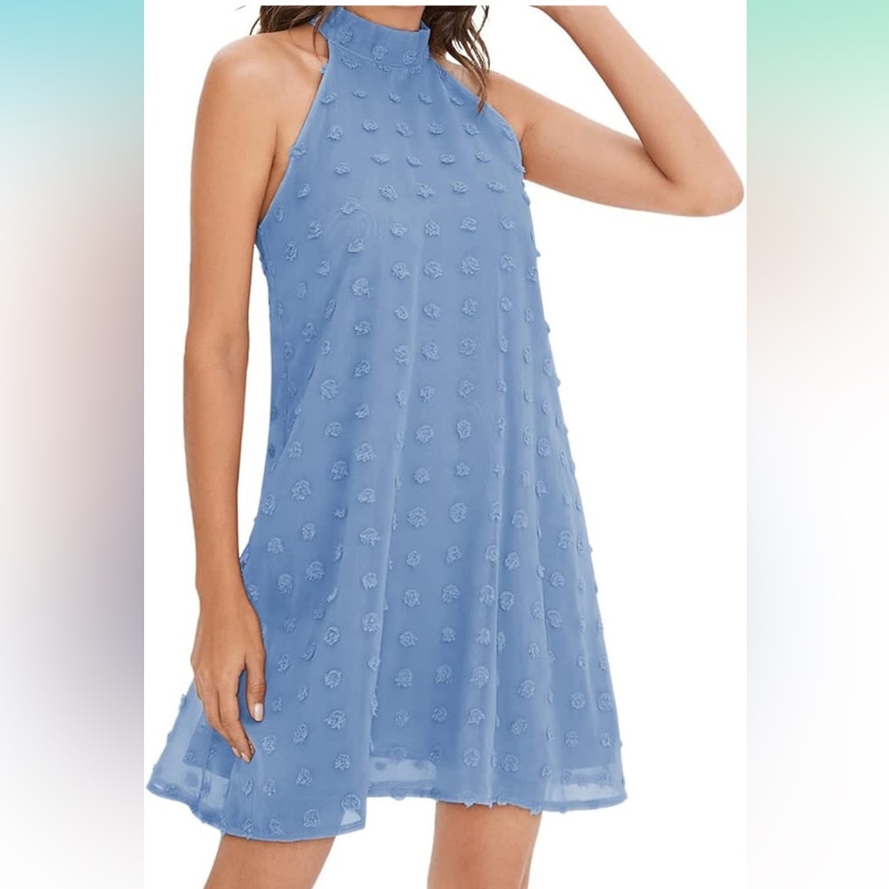 NWT Women's Summer Halter Dresses Flowy Mini - Picture 7 of 8